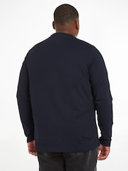 Tommy Hilfiger Blue Big And Tall Long Sleeve 100% Cotton T-Shirt - Image 2 of 6