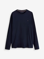 Tommy Hilfiger Blue Big And Tall Long Sleeve 100% Cotton T-Shirt - Image 4 of 6