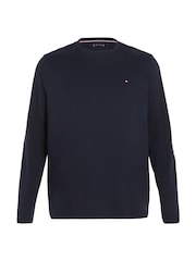 Tommy Hilfiger Blue Big And Tall Long Sleeve 100% Cotton T-Shirt - Image 5 of 6