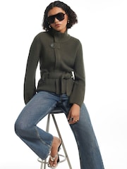 River Island Green Tie Rib Cardigan - Image 1 of 4
