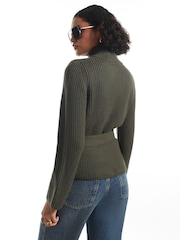 River Island Green Tie Rib Cardigan - Image 2 of 4