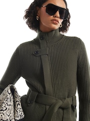 River Island Green Tie Rib Cardigan - Image 4 of 4