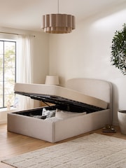 Natural Light Tweedy Plain Matson Extra Deep Ottoman Storage Bed Frame - Image 2 of 9
