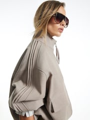 River Island Grey Hybrid Detail Tailored Bomber Jacket - Image 3 of 4