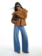 River Island Blue Pull On Palazzo Jeans - Image 1 of 4