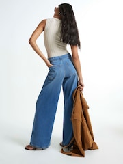River Island Blue Pull On Palazzo Jeans - Image 2 of 4