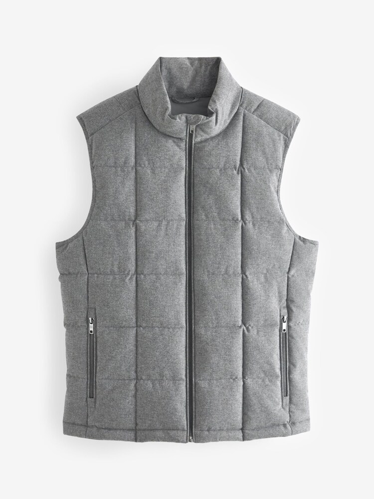 Gris - Veste matelassée matelassée texturée imperméable - Image 6 of 10