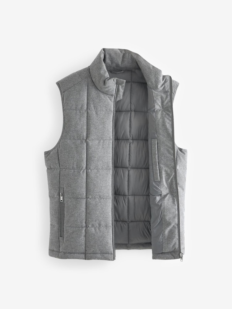 Gris - Veste matelassée matelassée texturée imperméable - Image 7 of 10