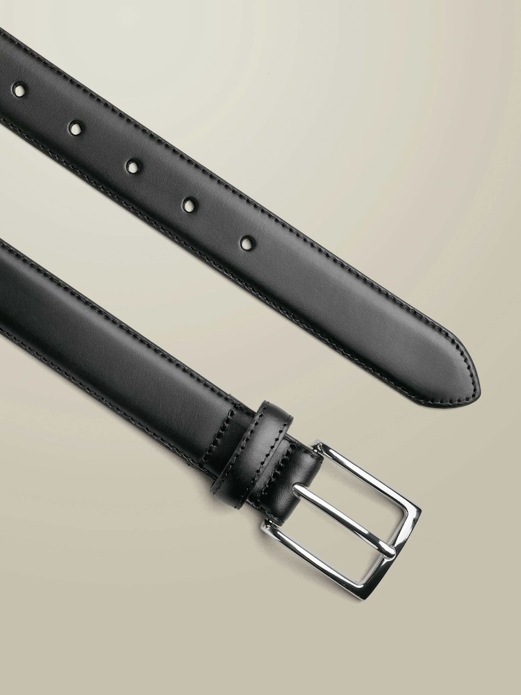 Charles Tyrwhitt Black Leather Formal Belt - Image 2 of 2 Charles Tyrwhitt Black Leather Formal Belt - Image 2 of 2