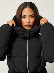PixieGirl Petite Black Midi Padded Coat - Image 4 of 6