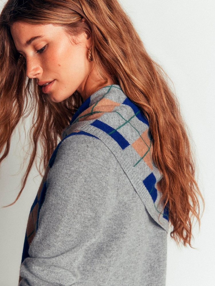 Boden Grey Cashmere Neckerchief - Image 2 of 4 Boden Grey Cashmere Neckerchief - Image 2 of 4