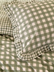 Juego de funda de edredón y funda de almohada a cuadros vichy con volantes de Vantona - Imagen 4 de 5