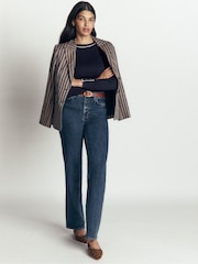 Boden Blue Paula Ribbed Boatneck Jumper - Image 4 of 6