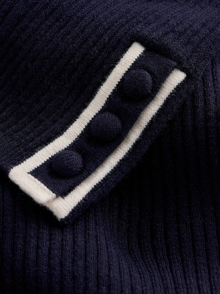 Boden Blue Paula Ribbed Boatneck Jumper - Image 6 of 6