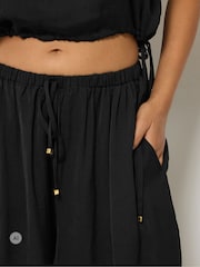 PixieGirl Petite Black Satin Balloon Trousers - Image 4 of 6
