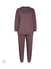 Violetti - Yours Curve -collegepaita ja hihansuissa olevat verryttelyhousut - Kuva 5 / 6
