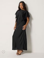 PixieGirl Petite Satin Lace Cape Maxi Dress - Изображение 1 6