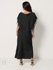 PixieGirl Petite Satin Lace Cape Maxi Dress - Изображение 3 6