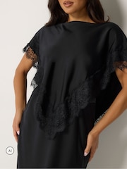 PixieGirl Petite Satin Lace Cape Maxi Dress - Изображение 4 6