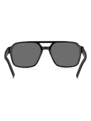 Tommy Hilfiger Black Square Double-Bridge Sunglasses In Black - Image 4 of 6