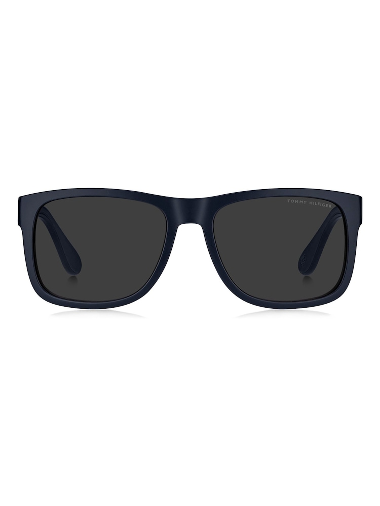 Tommy Hilfiger Blue Rectangular Sunglasses in Matte Blue - Image 2 of 5