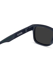 Tommy Hilfiger Blue Rectangular Sunglasses in Matte Blue - Image 4 of 5