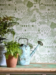 Sanderson Home Green The Allotment 10.05M Wallpaper - Image 2 of 3