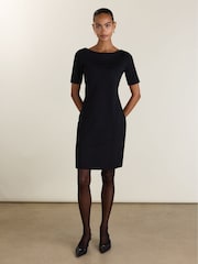 Baukjen Black April Ponte Knee Length Dress - Image 1 of 5