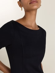 Baukjen Black April Ponte Knee Length Dress - Image 3 of 5
