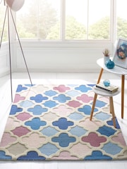 Origins Pink Trellis Geo Wool Rug - Image 1 of 4