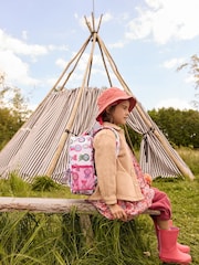 Cath Kidston Lilac Purple Rosette Print Frill Front Backpack - Image 2 of 10