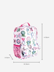 Cath Kidston Lilac Purple Rosette Print Frill Front Backpack - Image 4 of 10