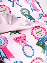 Cath Kidston Lilac Purple Rosette Print Frill Front Backpack - Image 9 of 10