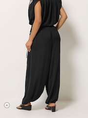 PixieGirl Petite Black Satin Balloon Trousers Set - Image 4 of 7