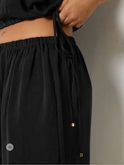 PixieGirl Petite Black Satin Balloon Trousers Set - Image 5 of 7