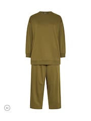 Жасыл - Yours Curve Sweatshirt And Barrel Joggers Set - 6суретінің 5 суреті