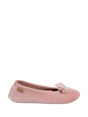Totes Pink Isotoner Ladies Sparkle Velour Ballet Slippers - Image 2 of 4