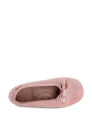 Totes Pink Isotoner Ladies Sparkle Velour Ballet Slippers - Image 3 of 4