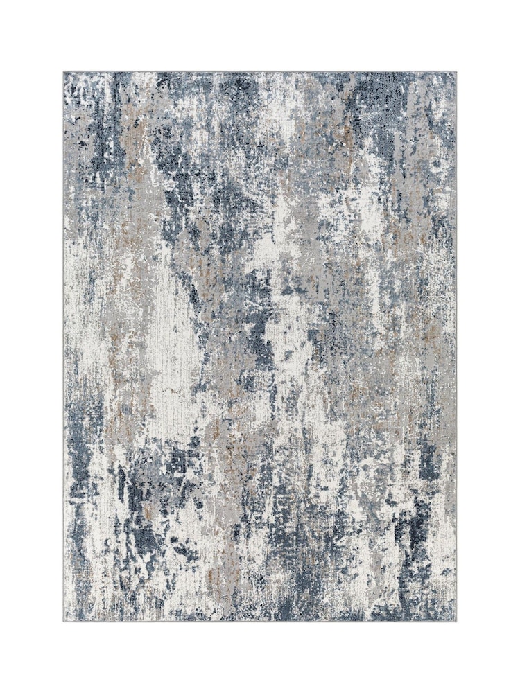 LIVABLISS Blue Flow Allegro Abstract Modern Marble Rug - Image 2 of 8