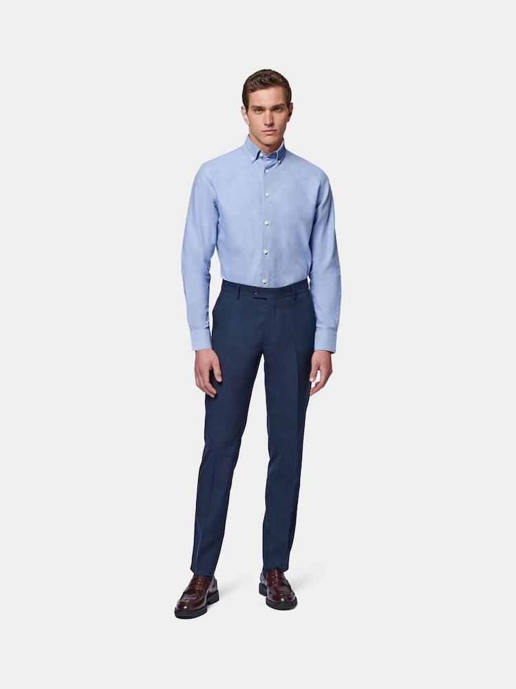 Peckham Rye Blue Oxford Long Sleeve 100% Cotton Shirt - Image 2 of 6
