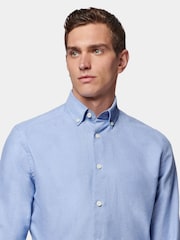 Peckham Rye Blue Oxford Long Sleeve 100% Cotton Shirt - Image 3 of 6