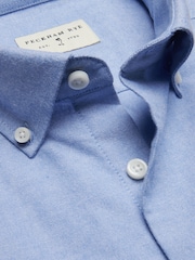 Peckham Rye Blue Oxford Long Sleeve 100% Cotton Shirt - Image 4 of 6