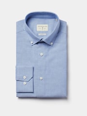 Peckham Rye Blue Oxford Long Sleeve 100% Cotton Shirt - Image 5 of 6