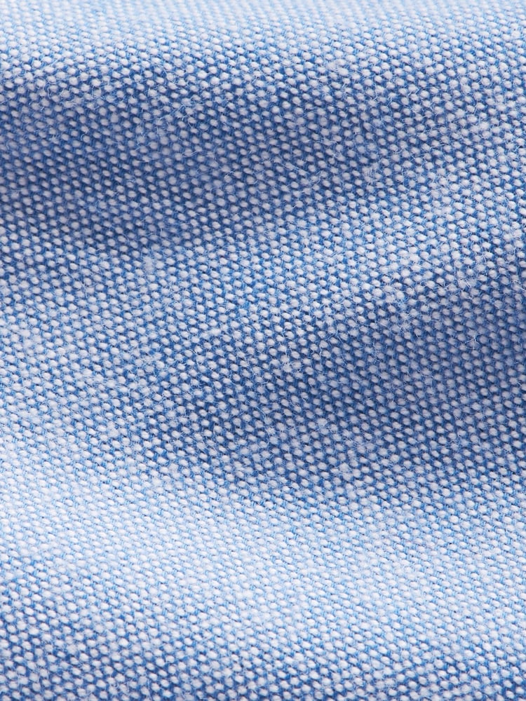 Peckham Rye Blue Oxford Long Sleeve 100% Cotton Shirt - Image 6 of 6