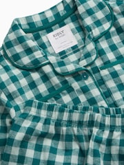 KIDLY by MORI Green Supersoft Check Woven Button Down Pyjamas - Image 4 of 5
