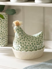 Sage Green Ceramic Chicken Egg House - Image 3 of 7