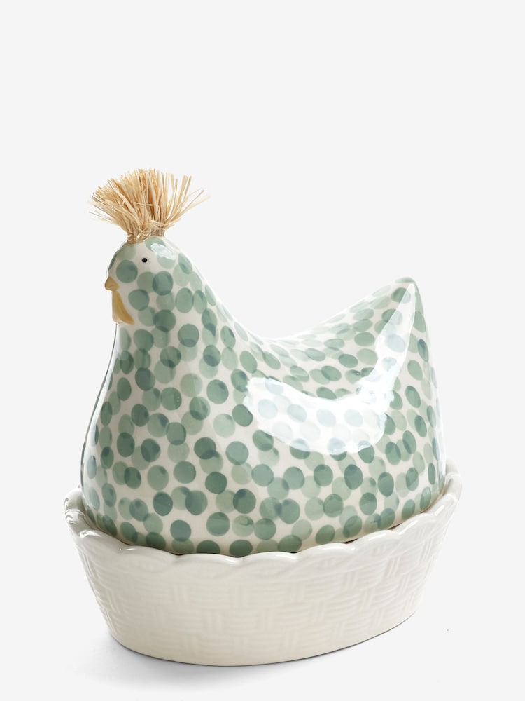 Sage Green Ceramic Chicken Egg House - Image 6 of 7