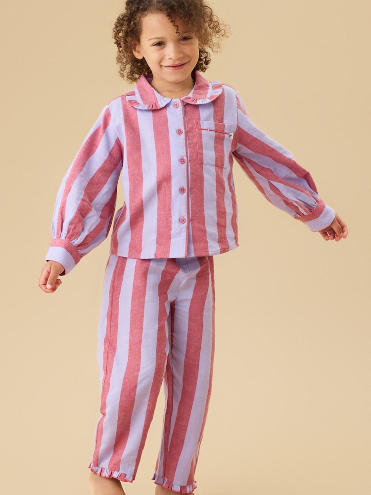 KIDLY by MORI Striped Soft Cotton Button Through Pyjamas - Bilde 1 av 5