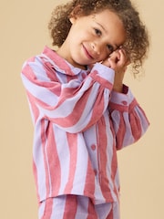 KIDLY by MORI Striped Soft Cotton Button Through Pyjamas - Bilde 2 av 5