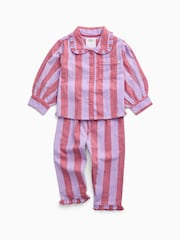 KIDLY by MORI Striped Soft Cotton Button Through Pyjamas - Bilde 3 av 5